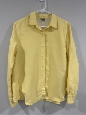Eddie Bauer Yellow Long-Sleeve Button-Down Shirt L